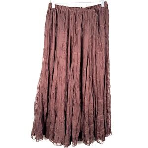 Midi Skirt Textured Layered Burnout Lagenlook Prairie Peasant Womens‎ Large